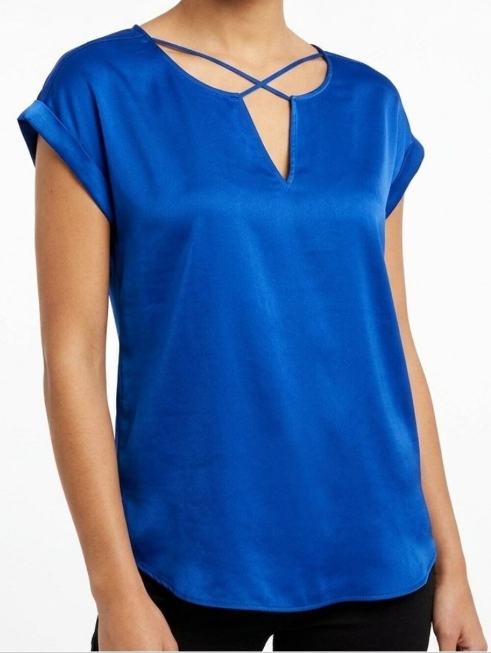 Express Women’s Blue Lightweight Top Summer Blouse Strappy S